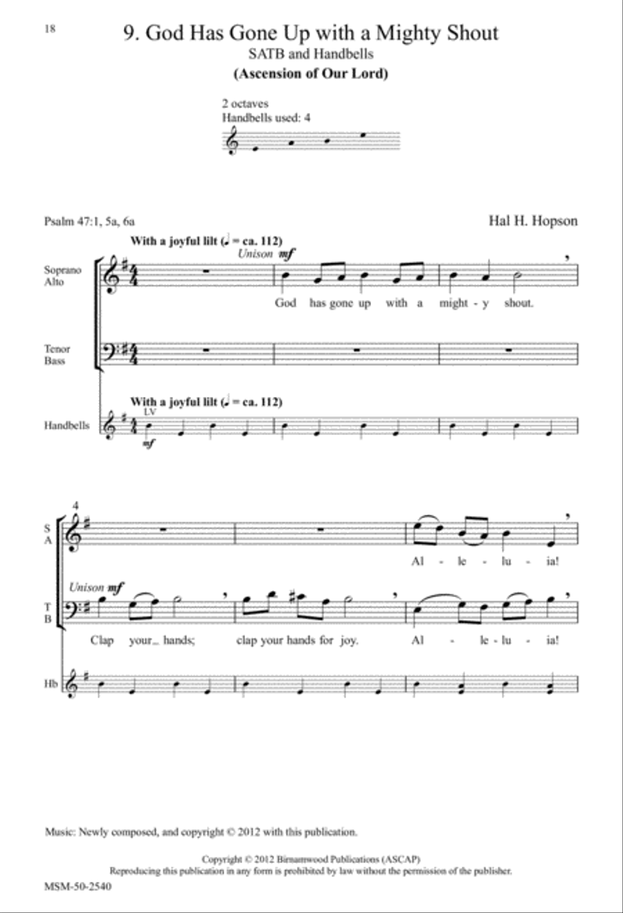 God Has Gone Up with a Mighty Shout (Ascension of our Lord) 4-Part scores gallery preview page 2