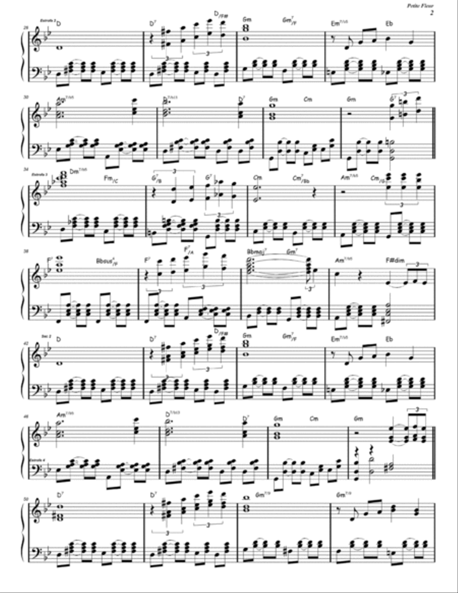 Petite Fleur Piano Solo scores gallery preview page 2
