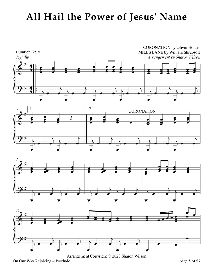 On Our Way Rejoicing: Benedictions and Postludes (A Collection of 12 Piano Solo Combinations) Piano Solo scores gallery preview page 6