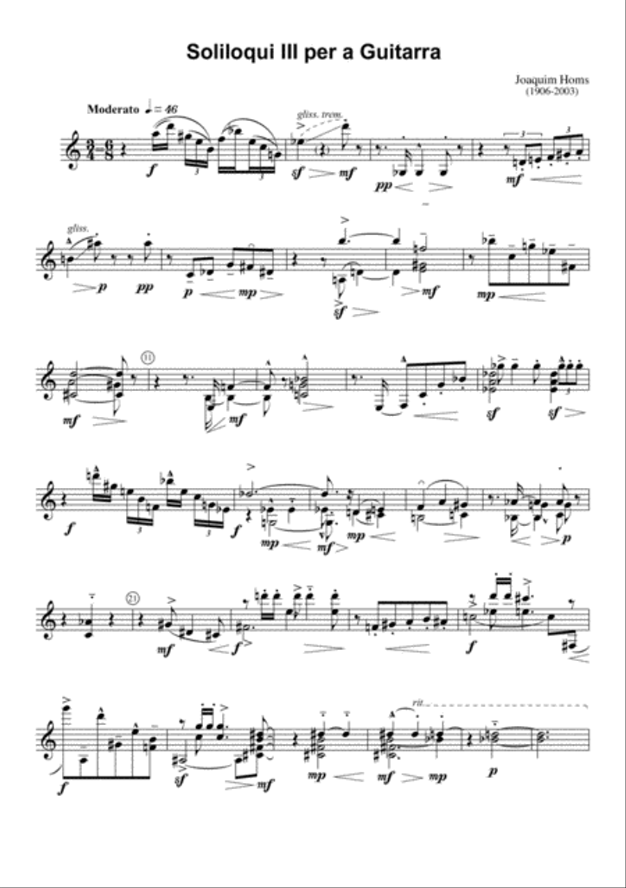 Soliloqui III for Guitar Solo Guitar Solo scores gallery preview page 2