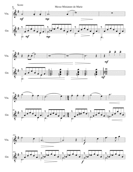 Messe miniature de Marie for violin and guitar image number null