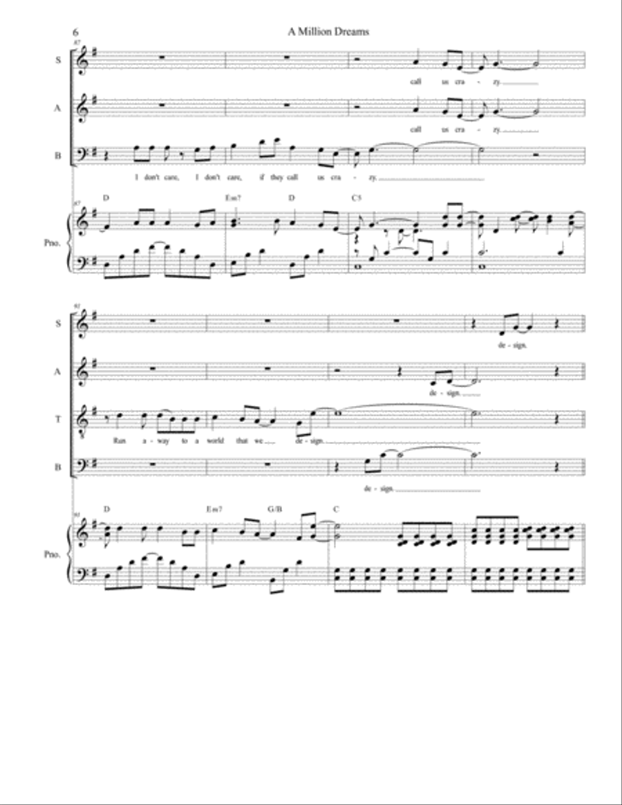 A Million Dreams 4-Part scores gallery preview page 6
