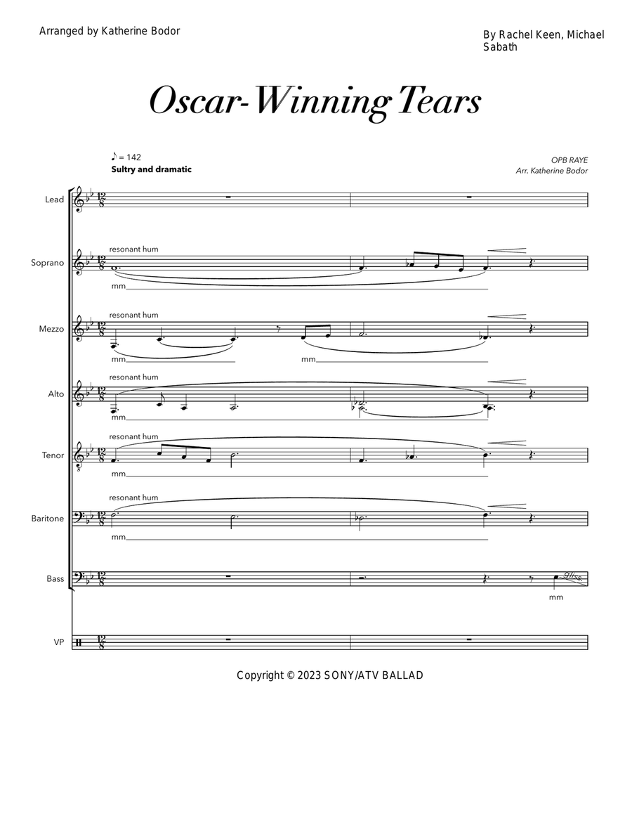 Oscar Winning Tears Divisi scores gallery preview page 1