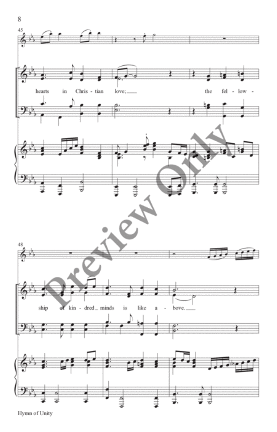 Hymn of Unity Hymn of Unity 4-Part scores gallery preview page 8