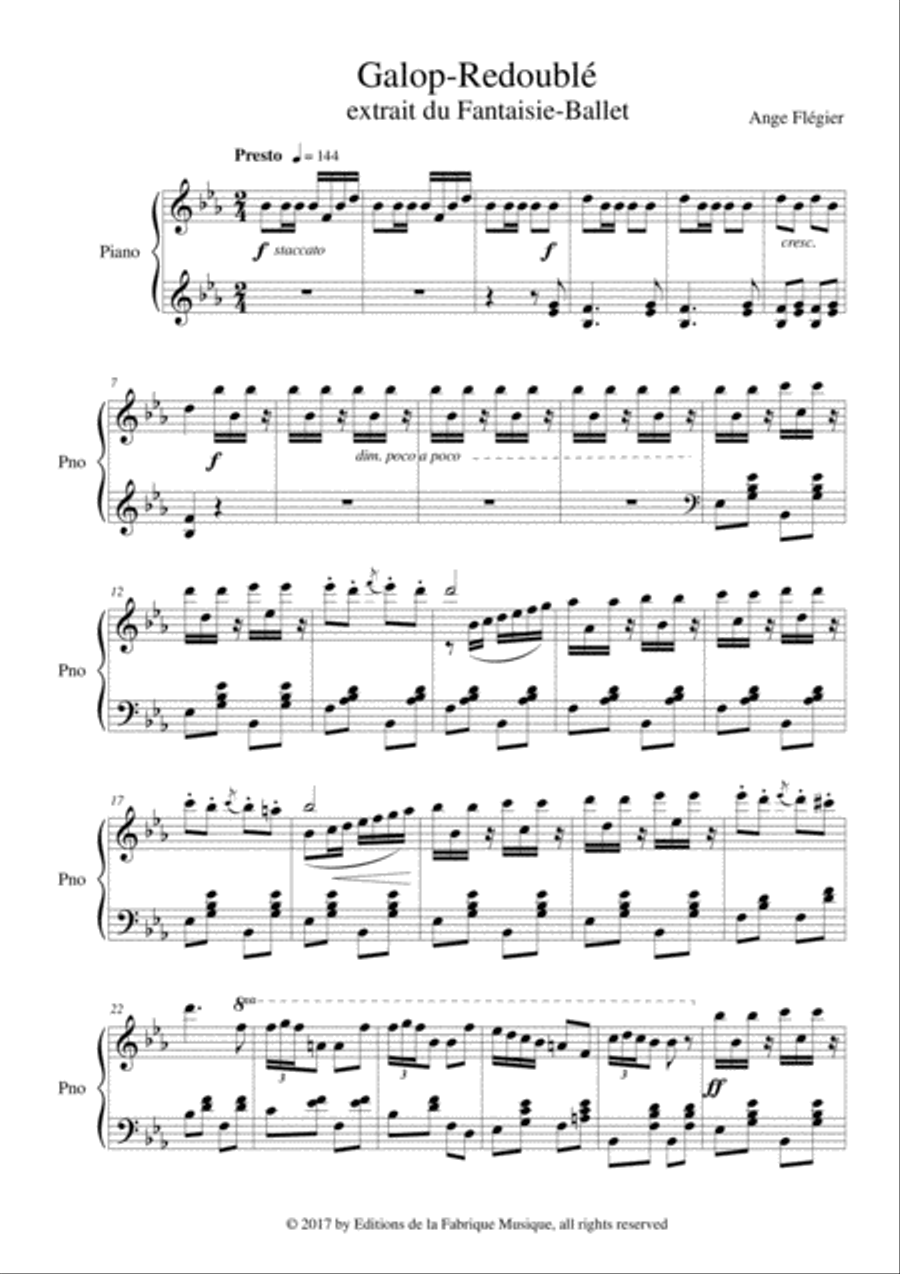 Ange Flégier: Galop-Redoublé for piano Piano Solo scores gallery preview page 2