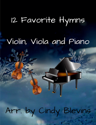 Book cover for 12 Favorite Hymns, for Violin, Viola and Piano