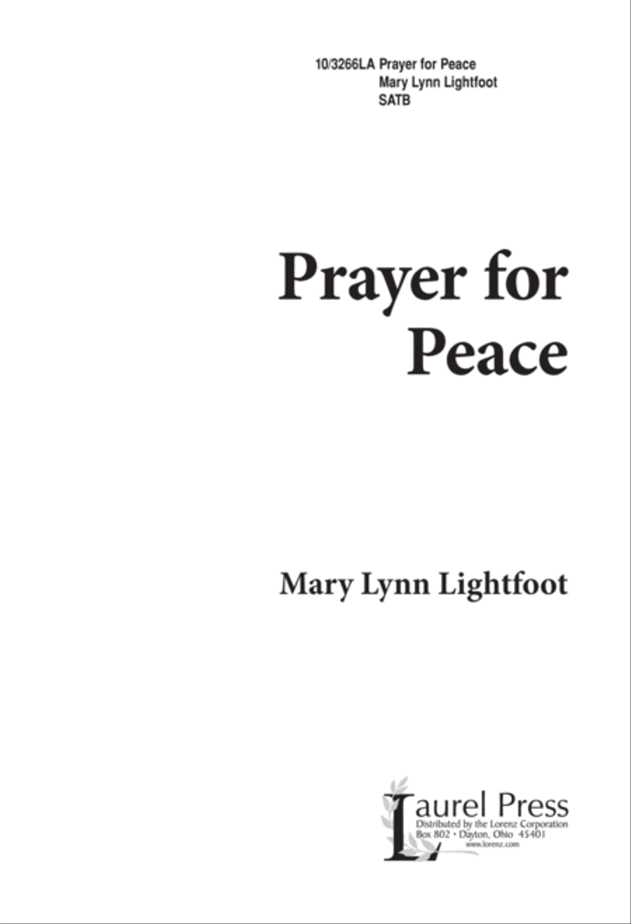 Prayer for Peace 4-Part scores gallery preview page 1