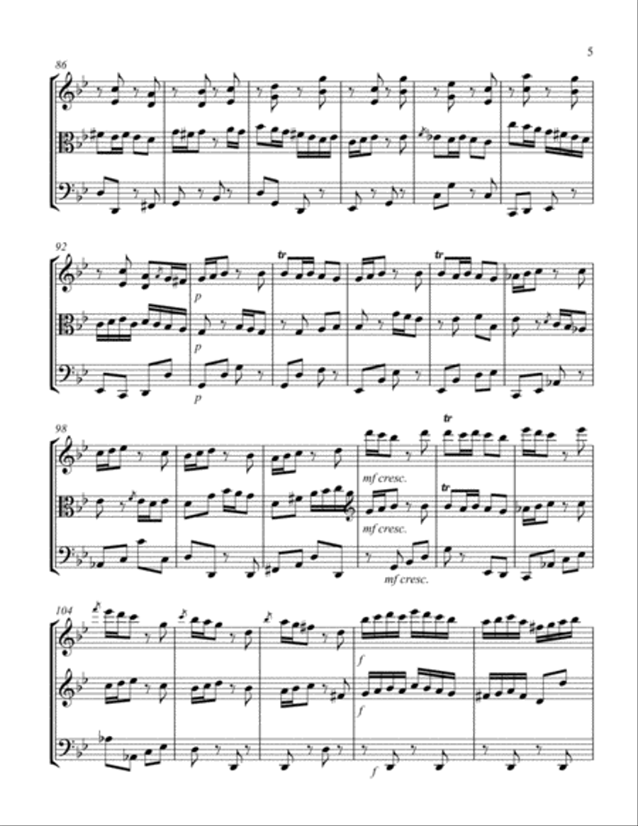 Klezmer Piece # 1 for String Trio String Trio scores gallery preview page 5
