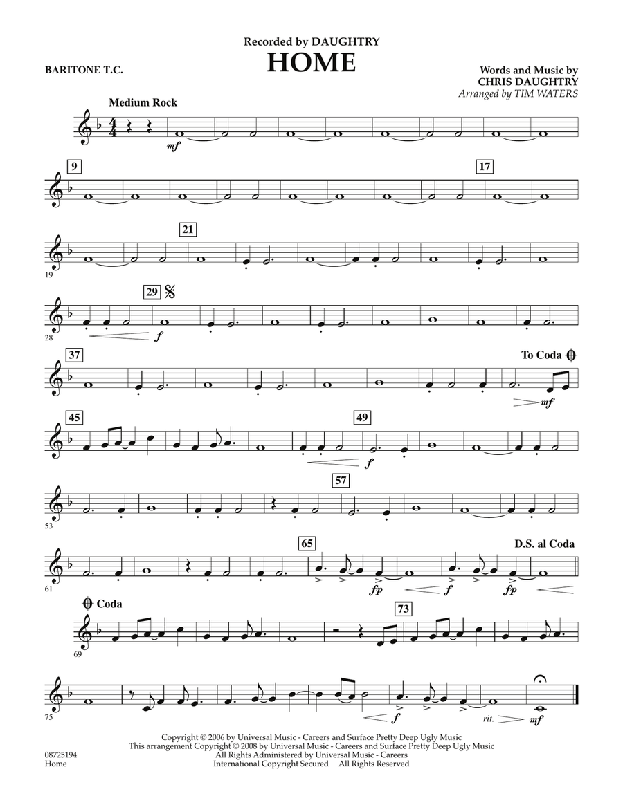 Home - Baritone T.C. Home - Baritone T.C. Concert Band scores gallery preview page 1