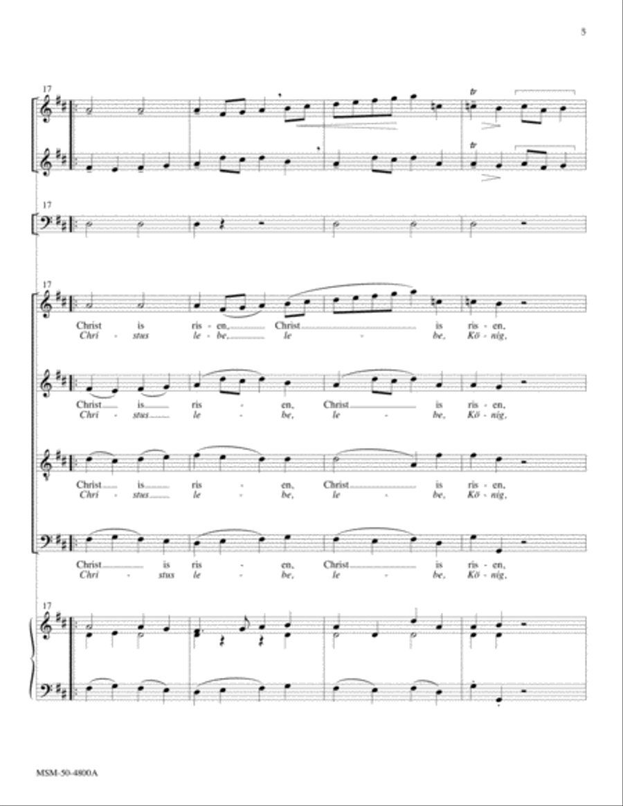 Christ Is Risen/Christus lebe, lebe, König Choir scores gallery preview page 6