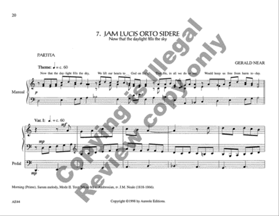 Chantworks, Set III Ascension, Pentecost, Trinity, Corpus Christi, Morning, Evening Organ scores gallery preview page 9