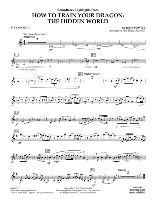 How To Train Your Dragon: The Hidden World (arr. Michael Brown) - Bb Clarinet 2