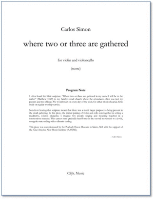 Book cover for where two or three are gathered