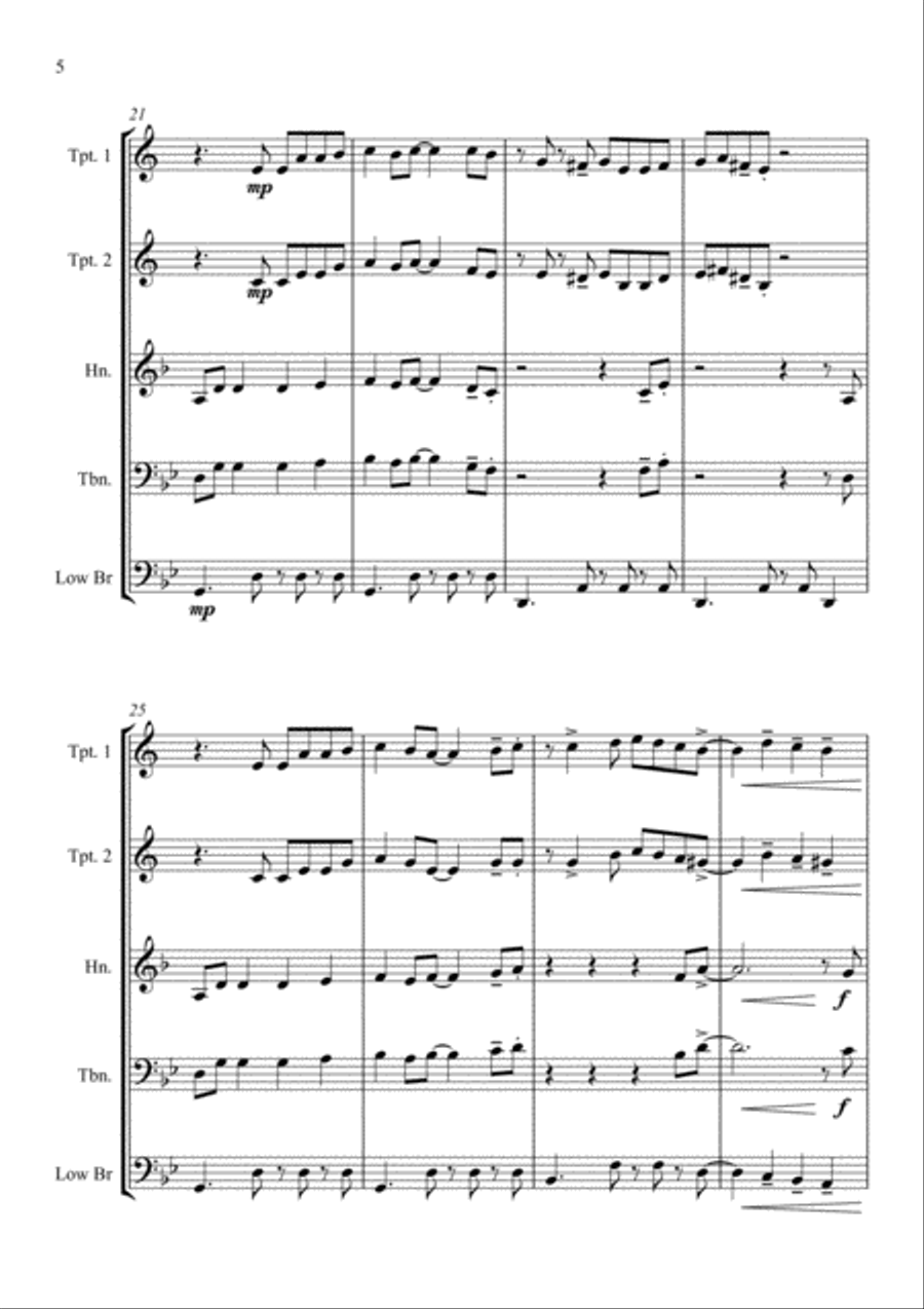 Johnny Swings On Home (When Johnny Comes Marching Home) - for Brass Quartet Johnny Swings On Home (When Johnny Comes Marching Home) - for Brass Quartet Brass Quartet scores gallery preview page 6