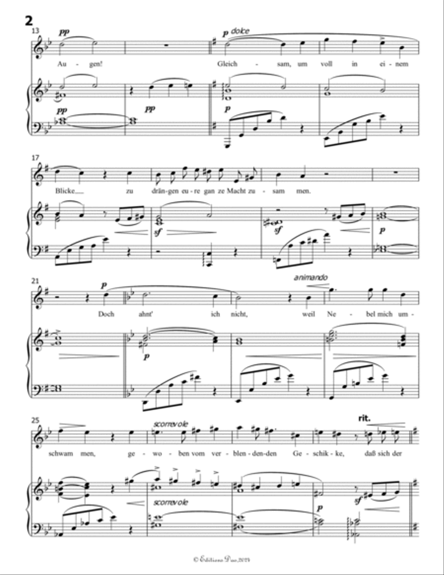 Nun seh ich wohl, by Mahler, in g minor, warum so dunkle Flammen Piano, Vocal scores gallery preview page 4