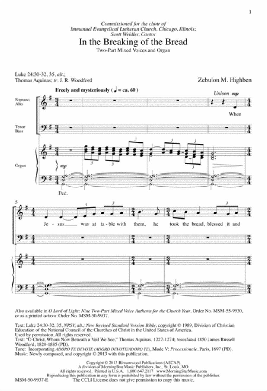 In the Breaking of the Bread 2-Part scores gallery preview page 2