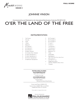 Book cover for O'er the Land of the Free - Conductor Score (Full Score)