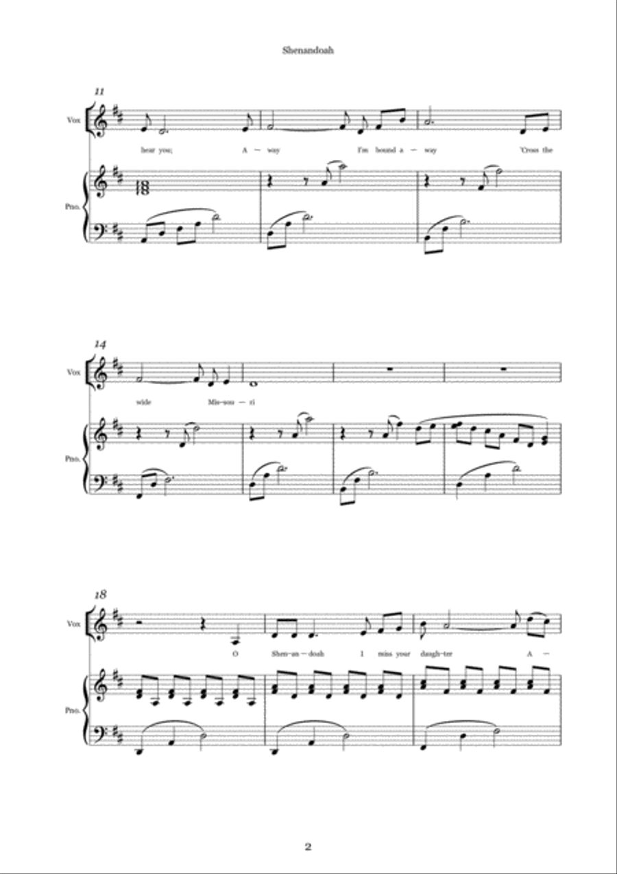 Shenandoah Voice scores gallery preview page 2