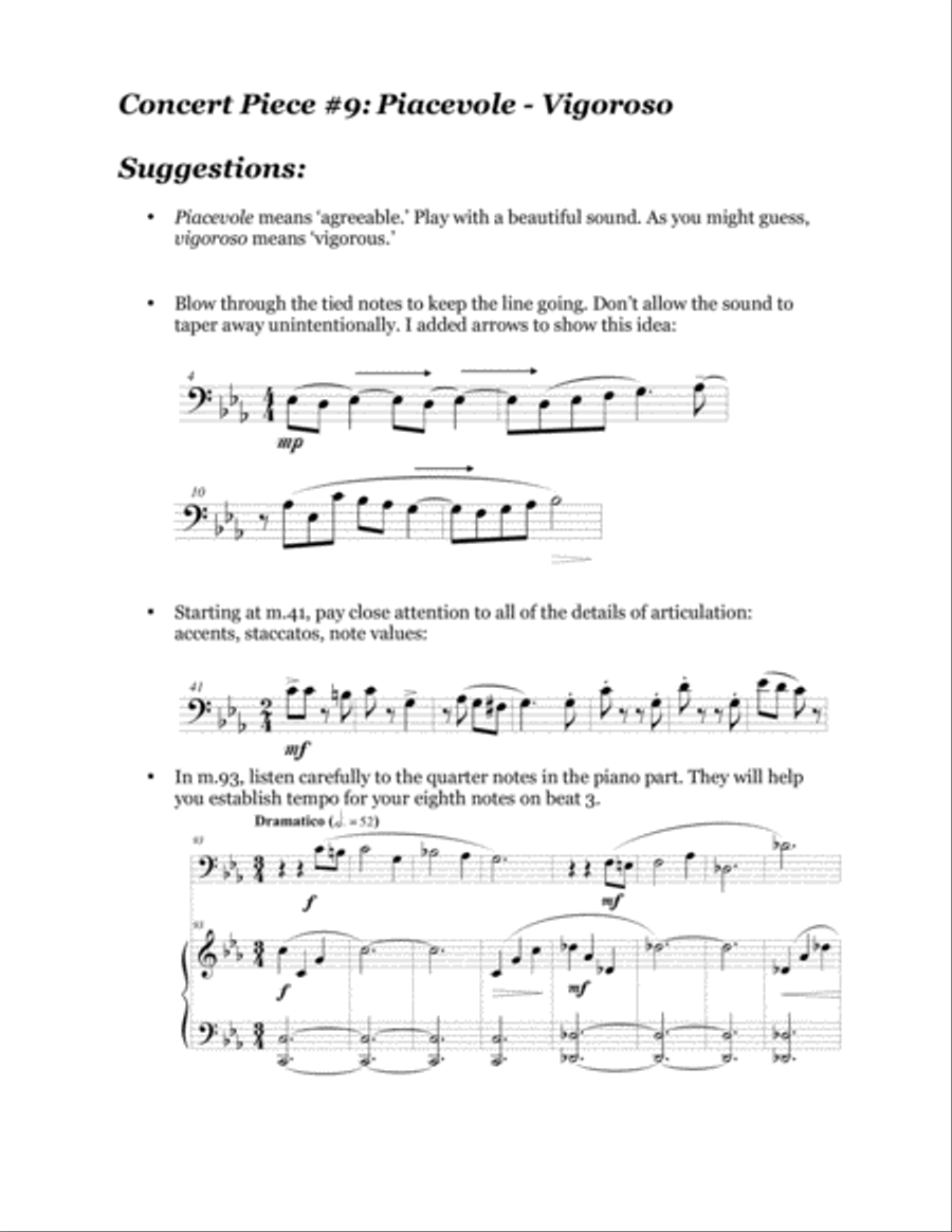 Concert Piece #9: Piacevole – Vigoroso Trombone Solo scores gallery preview page 3