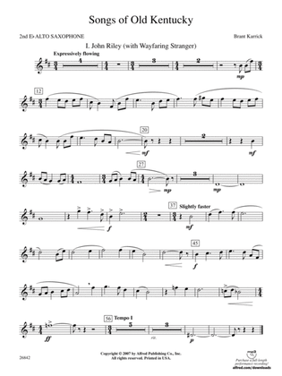 Songs of Old Kentucky: 2nd E-flat Alto Saxophone