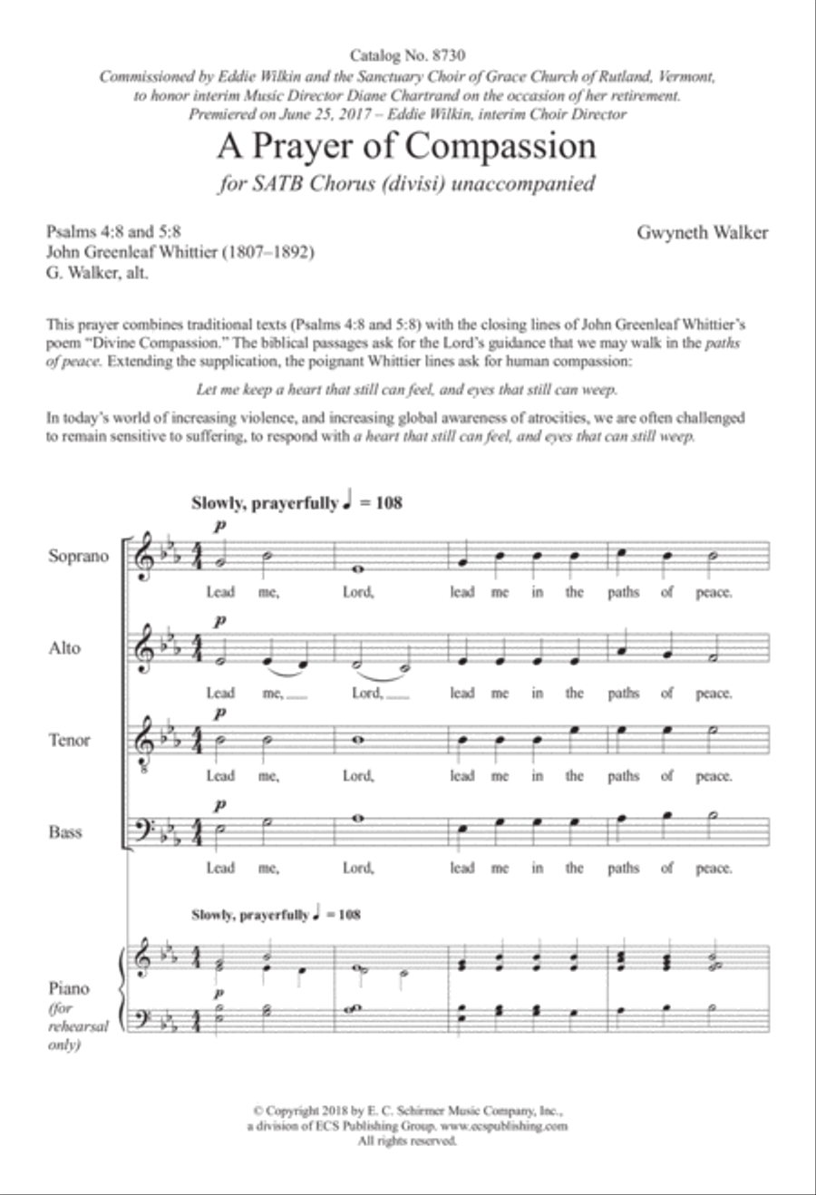 A Prayer of Compassion A Prayer of Compassion Divisi scores gallery preview page 2