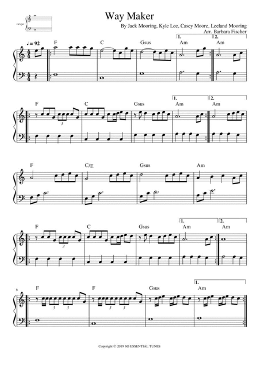 Way Maker Harp scores gallery preview page 2