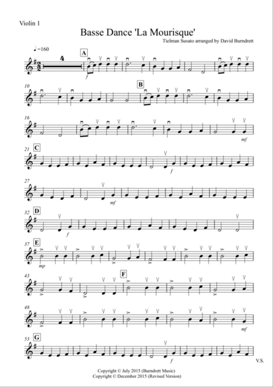 Basse Dance by Susato for String Orchestra String Orchestra scores gallery preview page 5