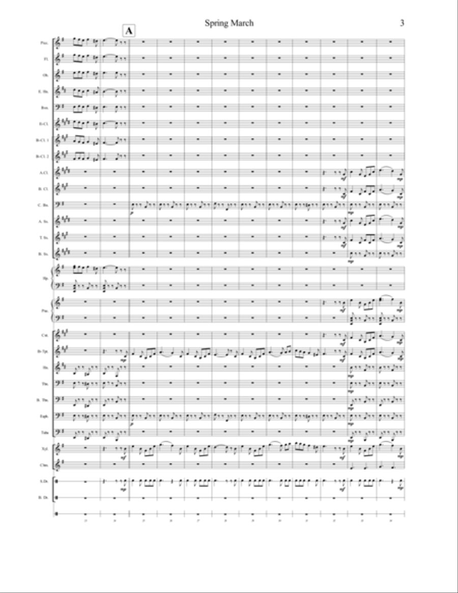 Spring March: DIRECTOR'S SCORE ONLY Concert Band scores gallery preview page 3