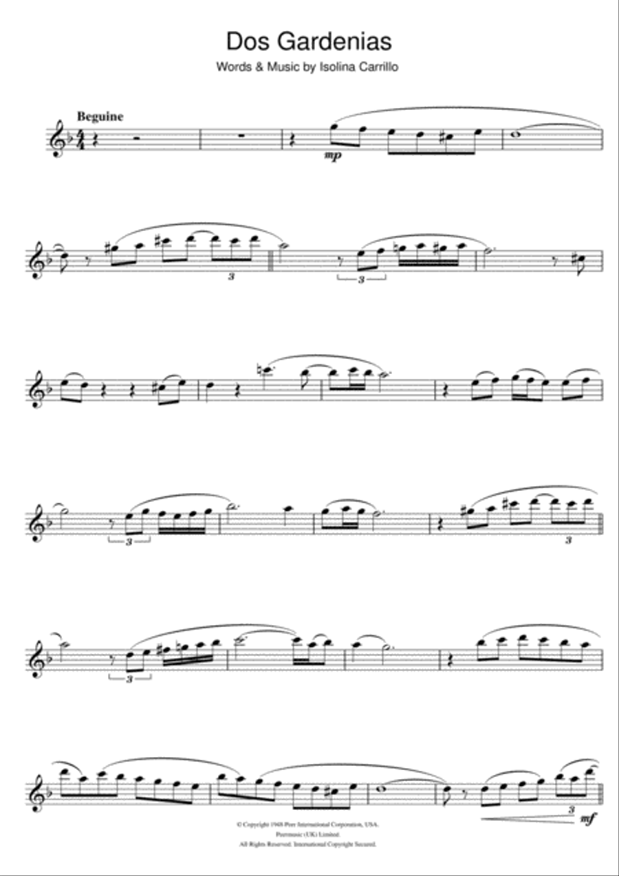 Dos Gardenias Dos Gardenias Flute Solo scores gallery preview page 1