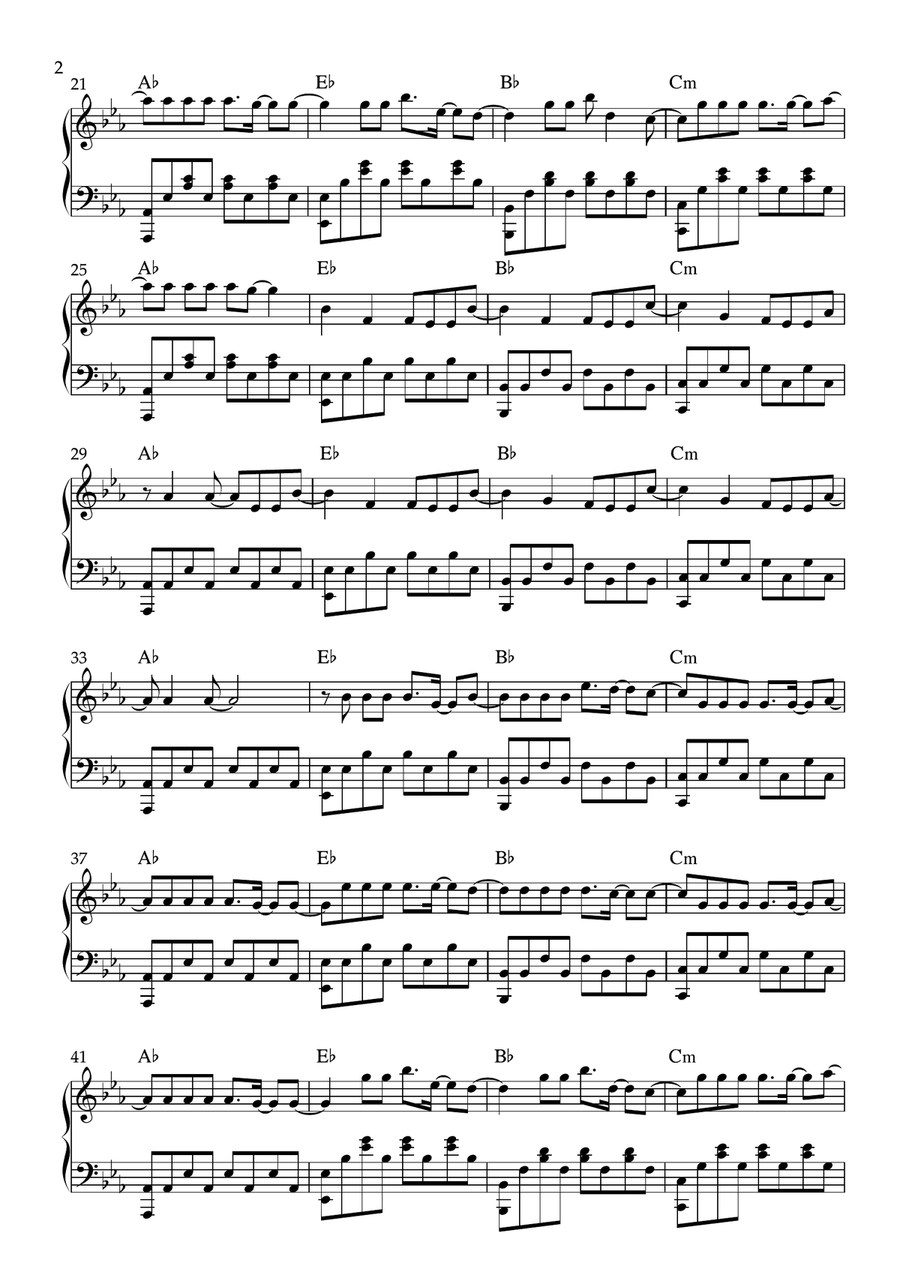 Demons Easy Piano scores gallery preview page 2