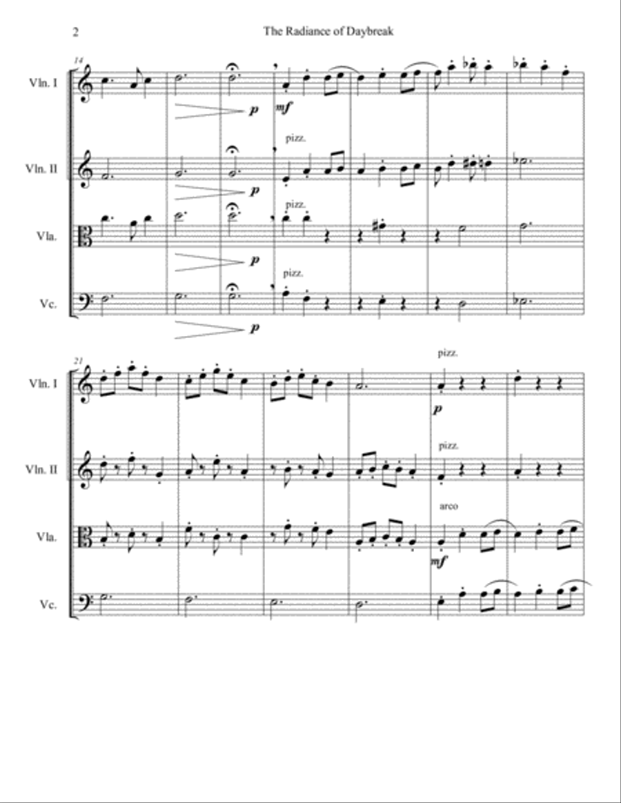 The Radiance of Daybreak String Quartet scores gallery preview page 3