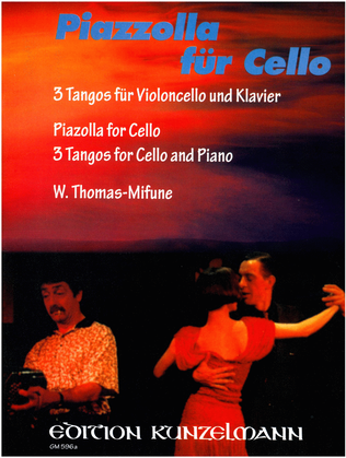 Book cover for Piazzolla for Cello - 3 Tangos for Cello and Piano