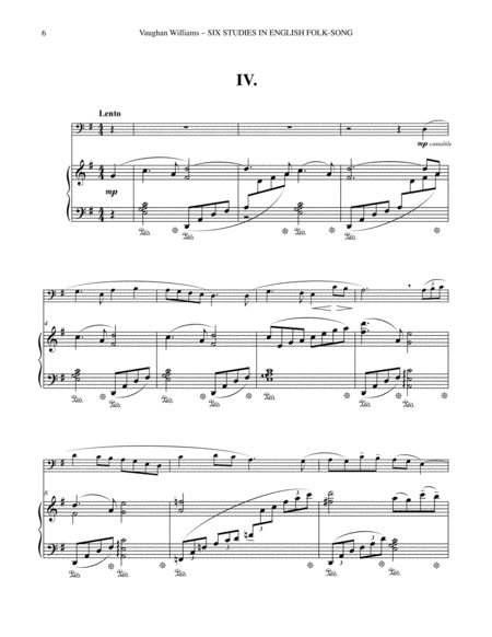 Six Studies in English Folksong arranged for Tuba or Bass Trombone and Piano