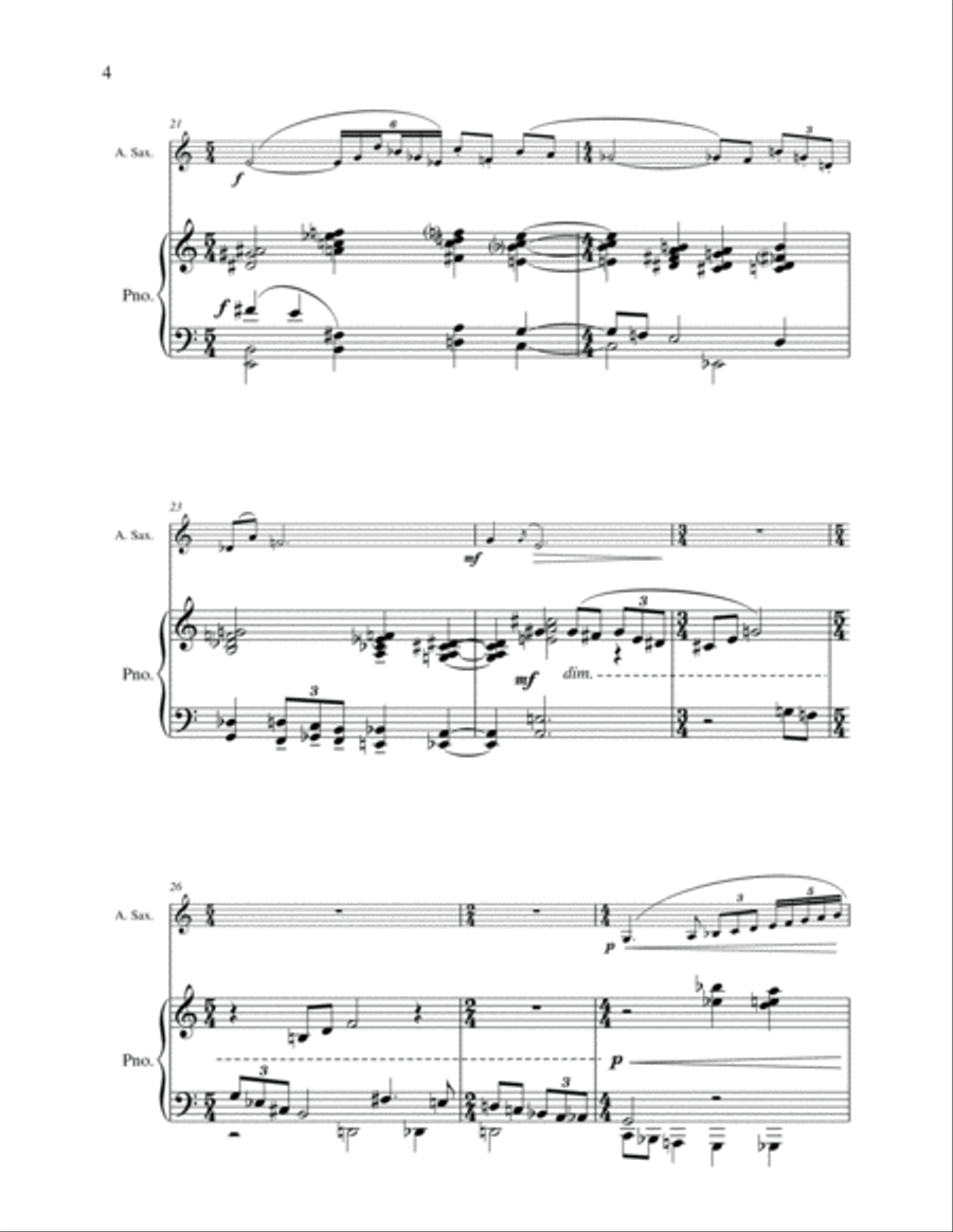 Sonata for Alto Saxophone (or Clarinet) and Piano Woodwind Duet scores gallery preview page 6