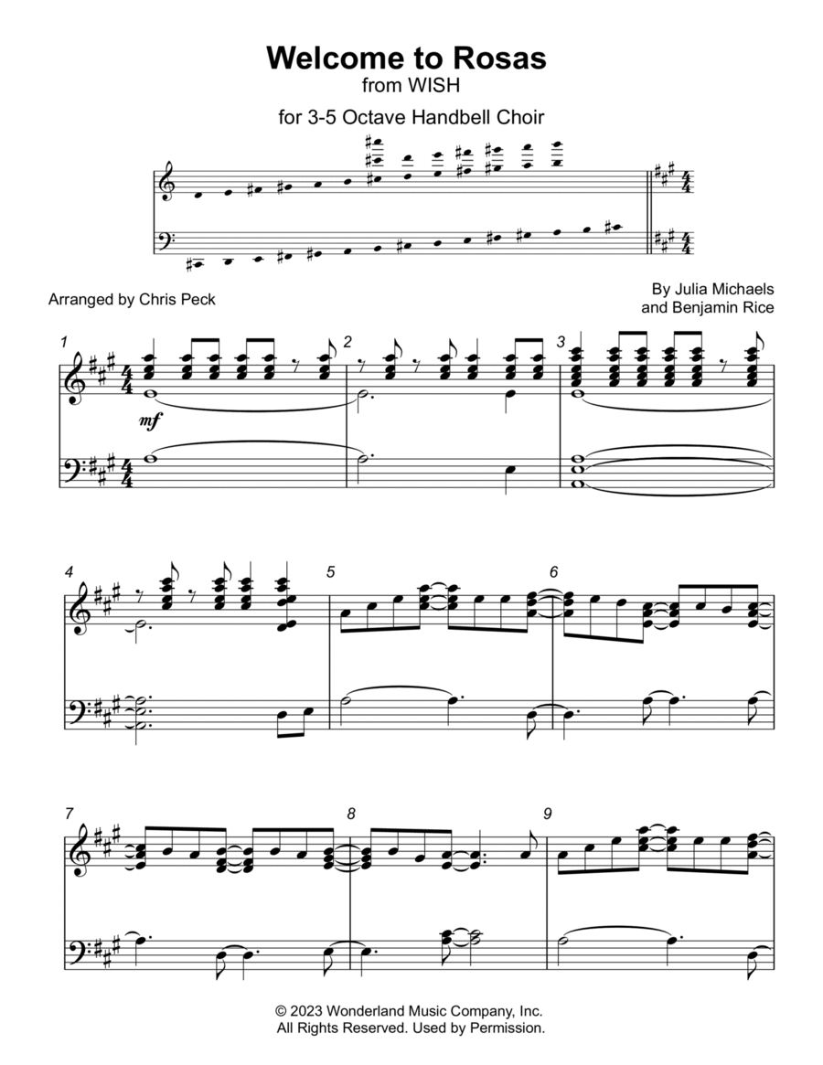 Welcome To Rosas - Score Only Handbell Choir scores gallery preview page 1
