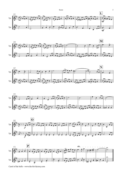 Carol of the Bells - Pentatonix style - Trumpet Duet