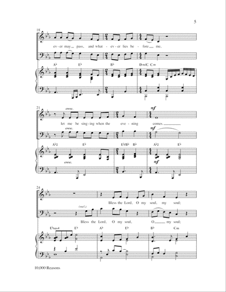 10,000 Reasons (Bless the Lord) 4-Part scores gallery preview page 5
