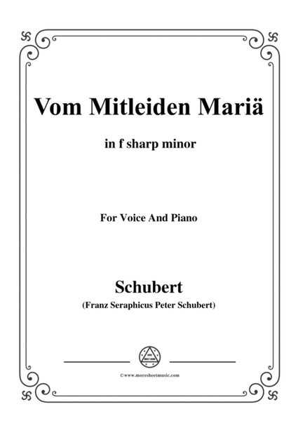 Schubert-Vom Mitleiden Mariä in f sharp minor,for voice and piano image number null