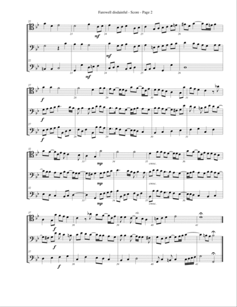 Farewell disdainful for Trombone or Low Brass Trio Brass Trio scores gallery preview page 2