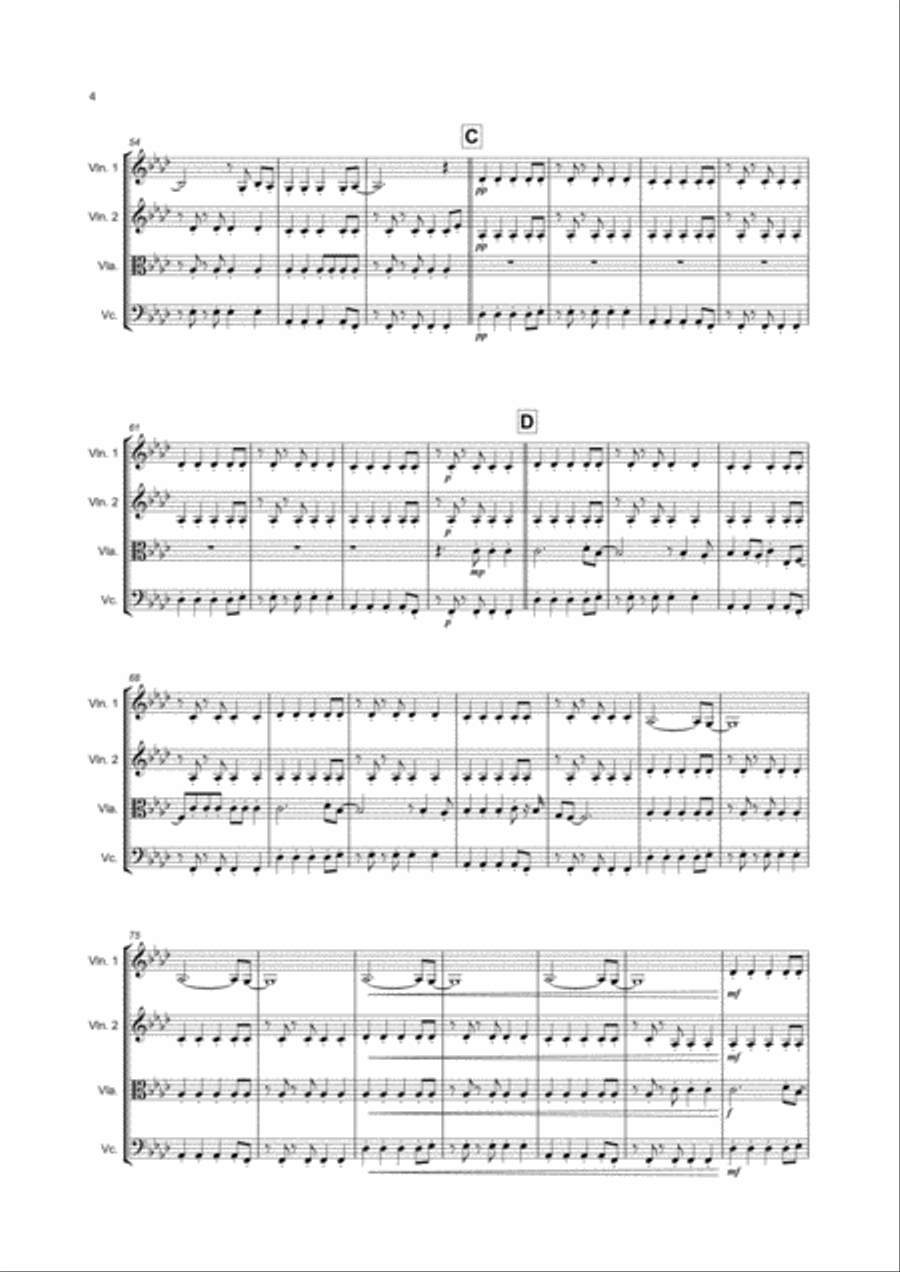 Viva La Vida String Quartet scores gallery preview page 4