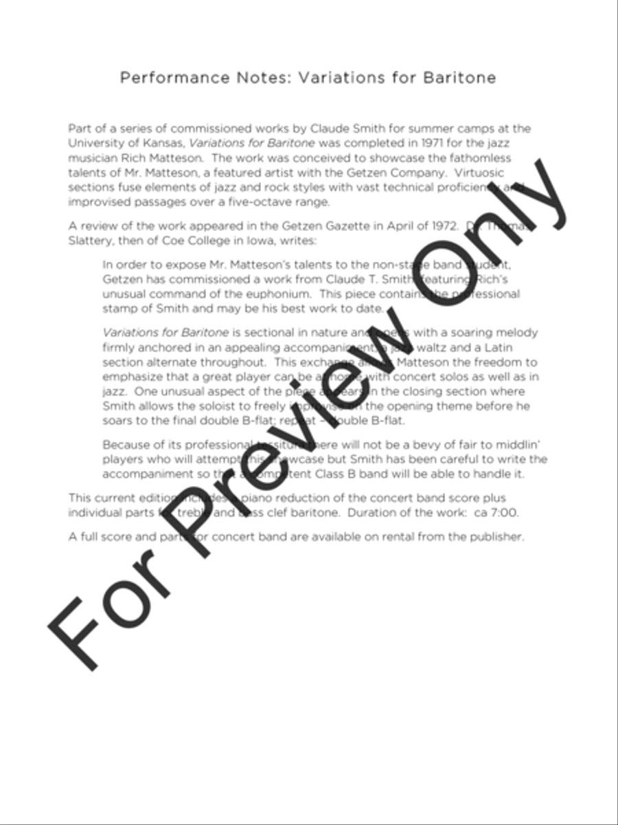Variations For Baritone Baritone Horn BC scores gallery preview page 4