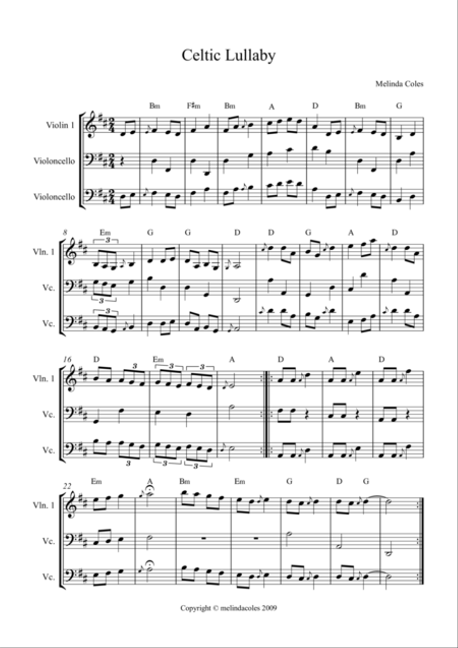 Celtic Lullaby Celtic Lullaby String Trio scores gallery preview page 1