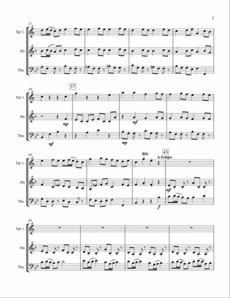 Duetto from Cantata No. 78 for Brass Trio Brass Trio scores gallery preview page 3