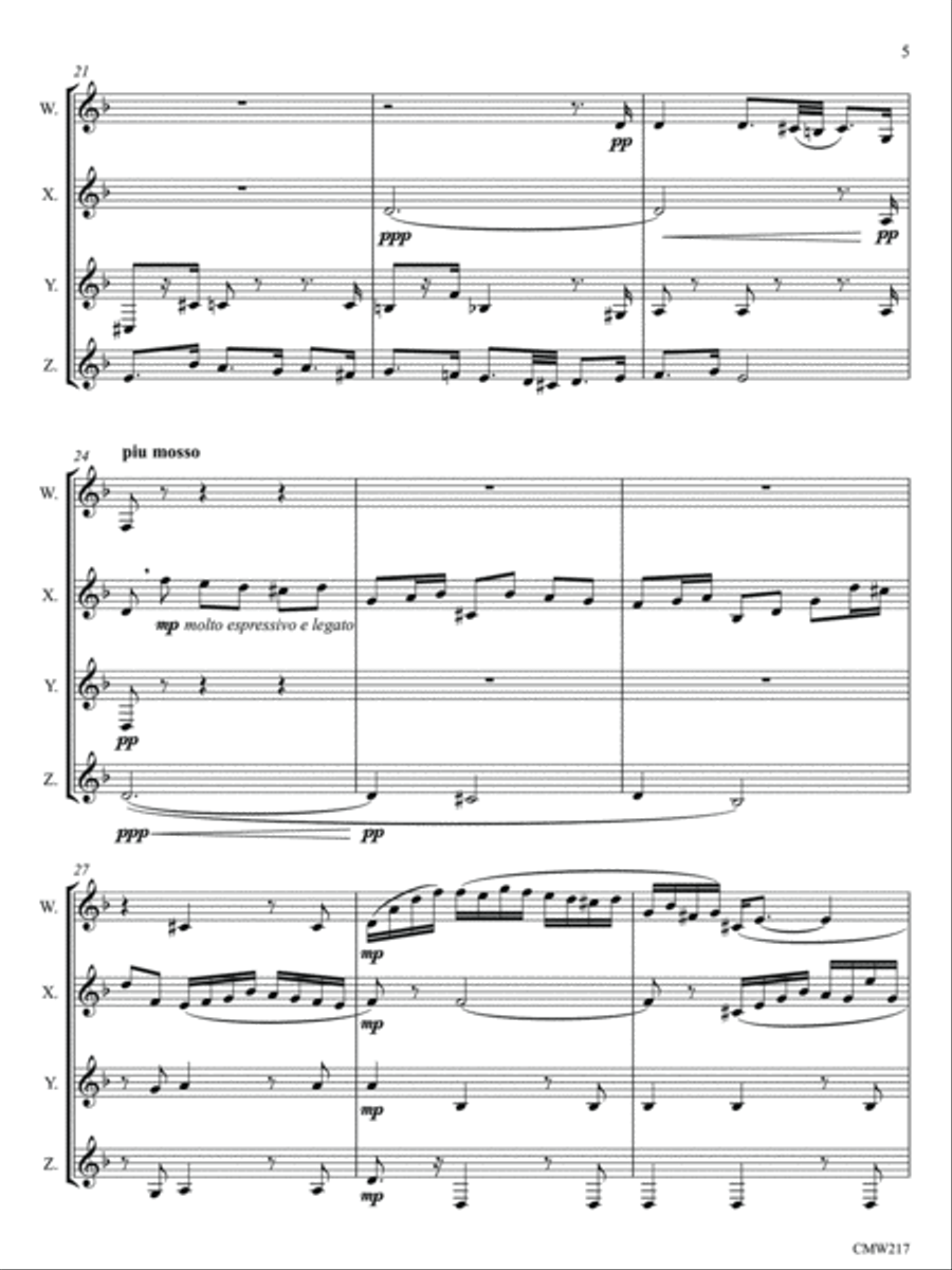 Chaconne Clarinet Quartet scores gallery preview page 5
