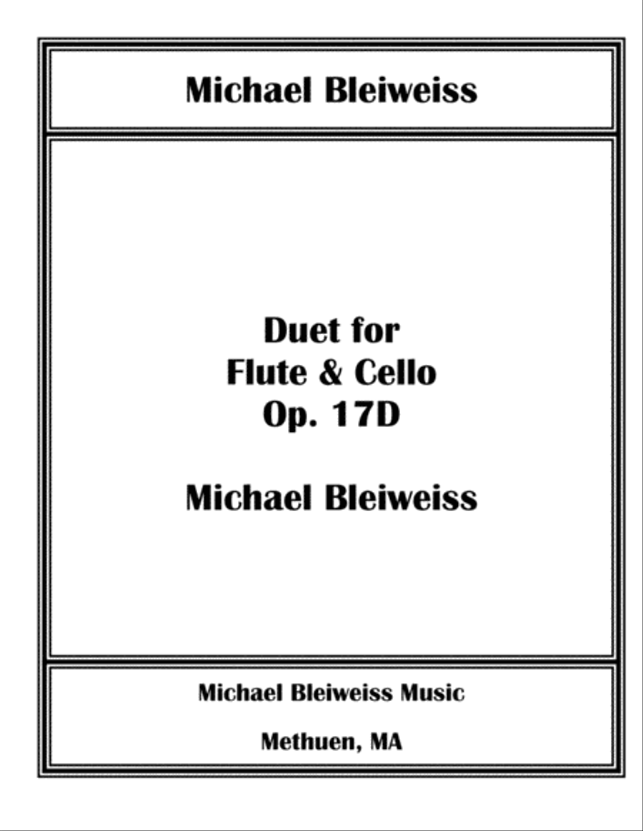 Duet Op. 17D for Flute and Cello Flute scores gallery preview page 1