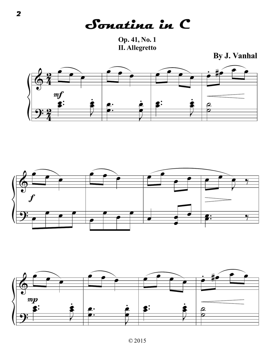 II. Allegretto - Sonatina in C Major, Op. 41, No. 1 Piano Solo scores gallery preview page 2