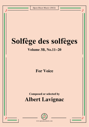 Lavignac-Solfege des solfeges,Volum 3B No.11-20,for Voice