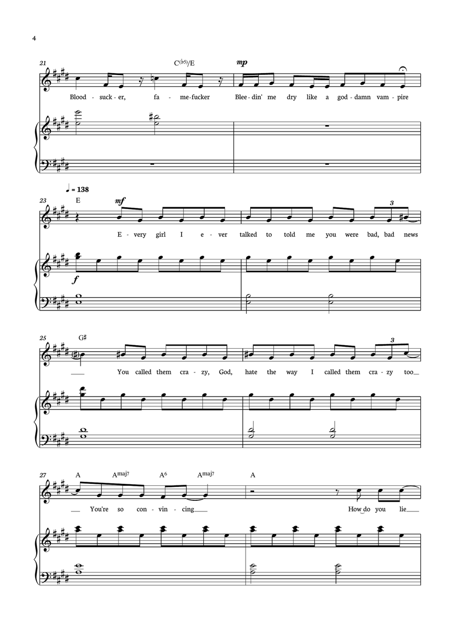 Vampire Vampire Piano, Vocal scores gallery preview page 4