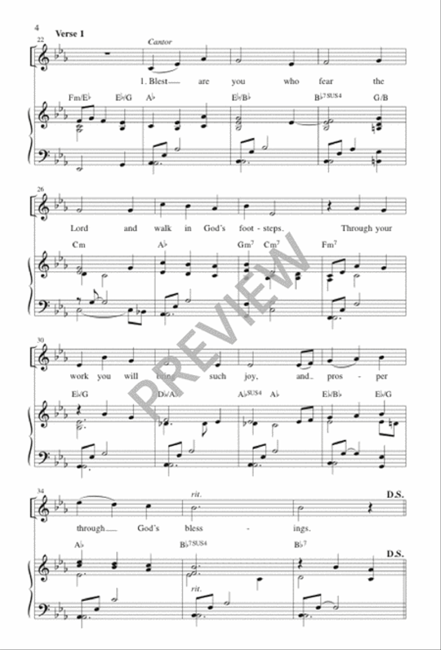 Blest Are You 4-Part scores gallery preview page 5