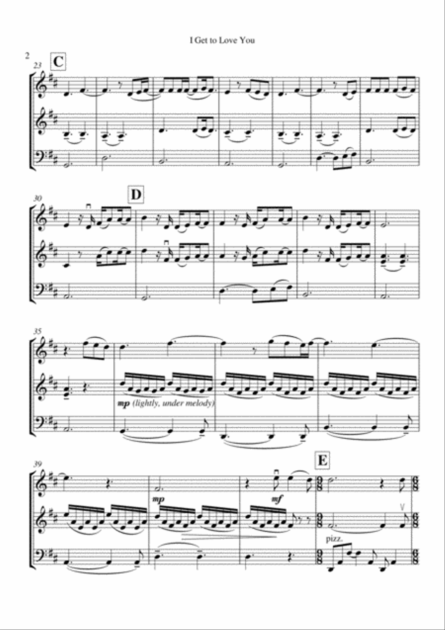I Get To Love You String Trio scores gallery preview page 3